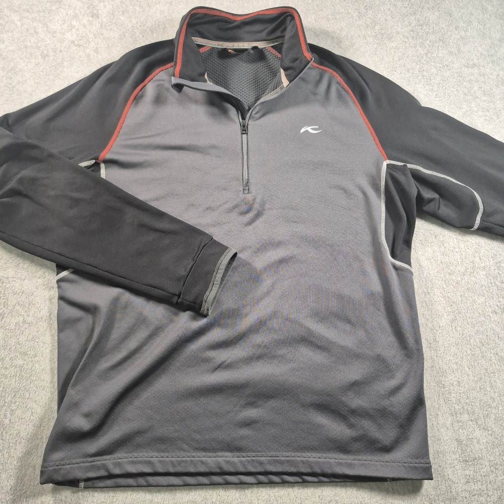 KJUS Midlayer Half Zip Pullover Mens 52 Large Colorblock Golf Performance